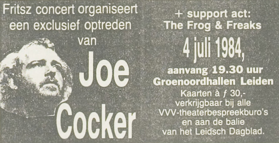 1984 0612 Joe Cocker add Leids Dagblad