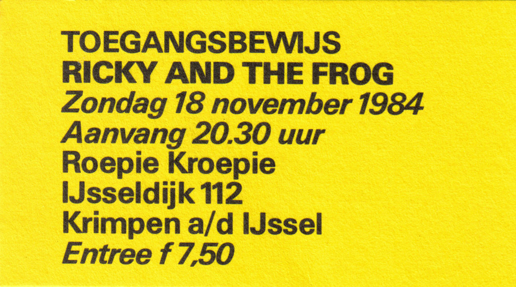 1984 1118 Rickey The Frog ticket