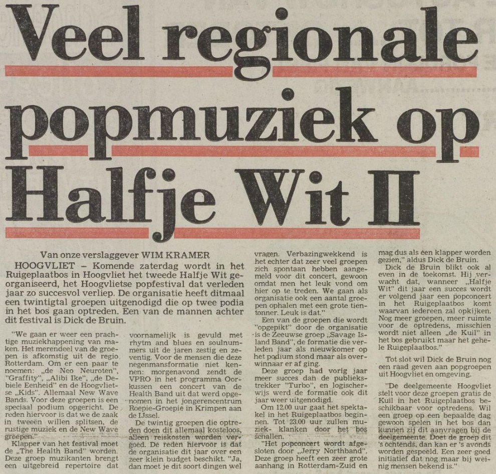 1980 0925 Health Band op Halfje Wit Het Vrije Volk